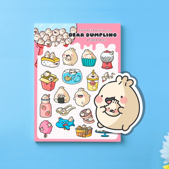 A5 Dumpling Sticker Sheet Cute Stickers Kawaii Stickers Bullet