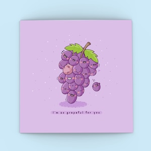 Cute Grapes card - I’m so grapeful for You | Cards for her, Cards for him | Funny Card For Boyfriend For Girlfriend Card