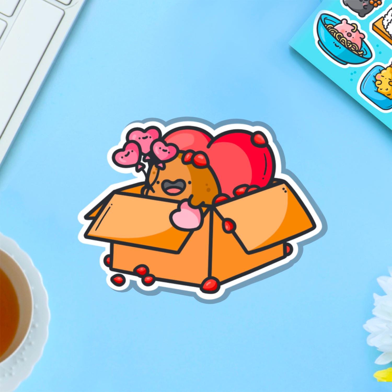 Love Potato Vinyl Sticker | Kawaii Valentines Stickers | Cute Vinyl ...