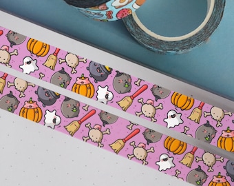 Cute Halloween Washi Tape | Kawaii Stationery | Cute Halloween Tape, Journalling, Scrapbooking, Ghost pattern paper tape