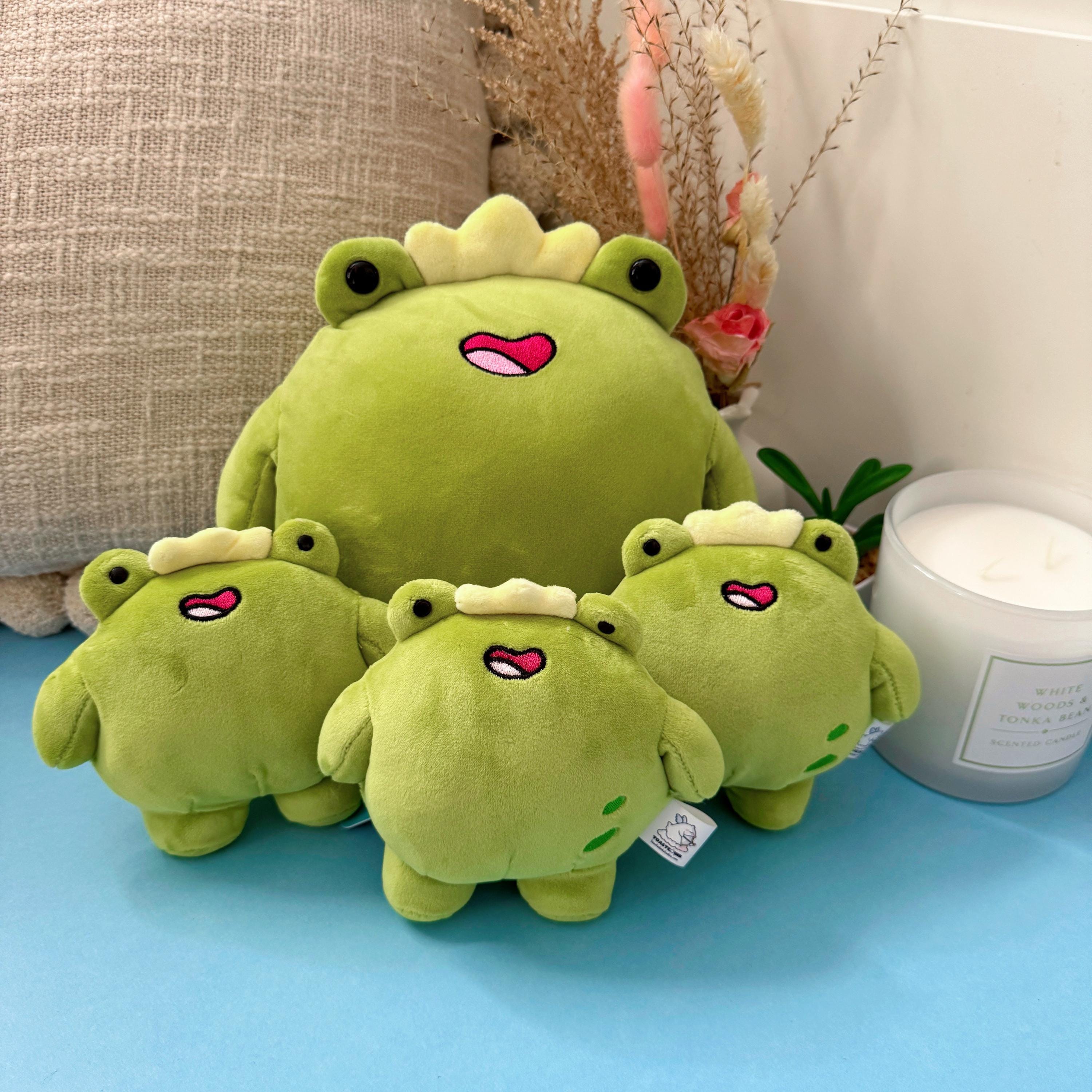 カエルのぬいぐるみキーホルダー | 王冠付きかわいいカエルの