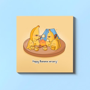 Carte d'anniversaire banane, carte d'anniversaire Kawaii | Des cartes pour elle, des cartes pour lui | Carte d'anniversaire amusante pour petit ami et petite amie, fruit