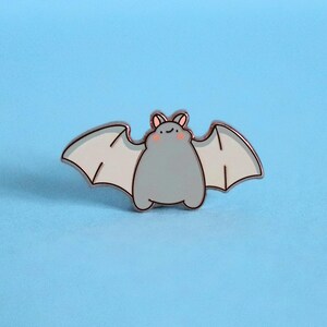 Bat Enamel Pin | Kawaii Cute Bat Pin | Rose Gold Halloween Pin | Hard ...