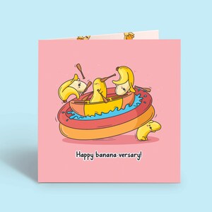 Carte d'anniversaire banane, carte d'anniversaire Kawaii | Des cartes pour elle, des cartes pour lui | Carte d'anniversaire amusante pour petit ami et petite amie, banane