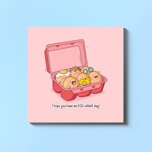 Carte de voeux Egg Pun - Mignonne carte Kawaii drôle de nourriture - Vous êtes spécial Eggstra - anniversaire, amitié, pensée de vous, carte de remerciement
