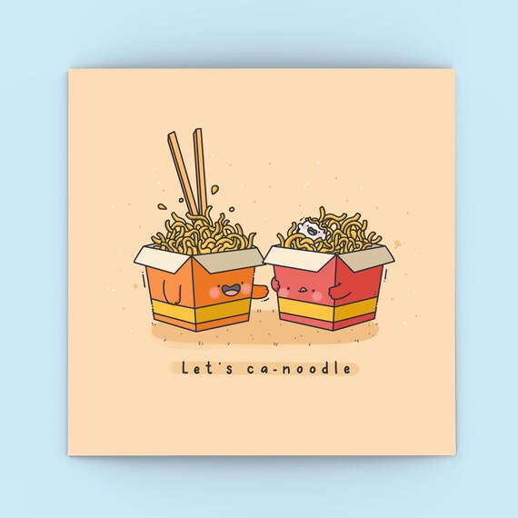 Cute Noodles Greetings Card Kawaii Noodles Card Cards for - Etsy
