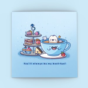 Cute Bestie card  - Kawaii afternoon tea Card | Cards for her, Cards for him | Birthday Card For Friend - Best Friend Card