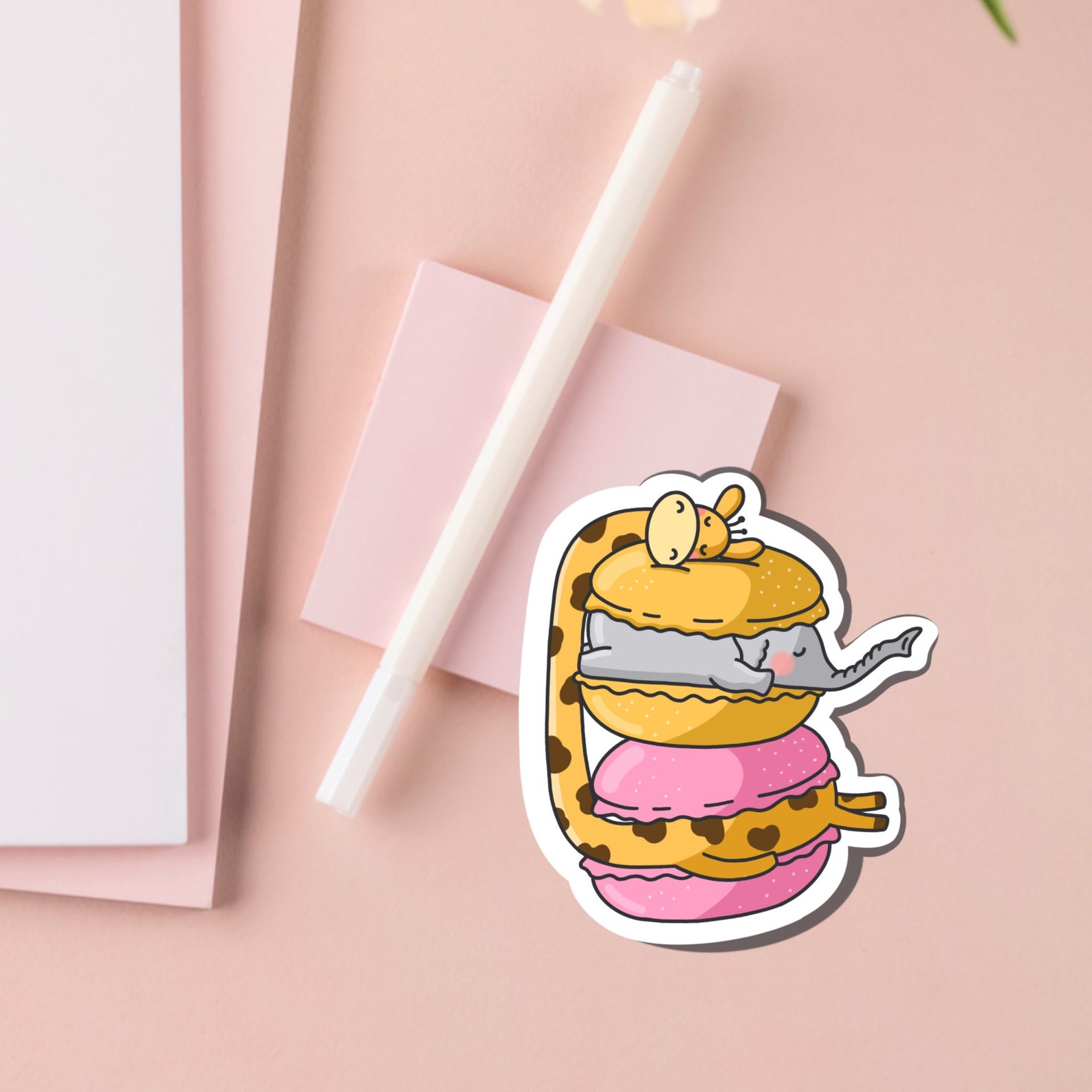 Cute Macaron Sticker Kawaii Macaron Stickers Cute Vinyl Etsy