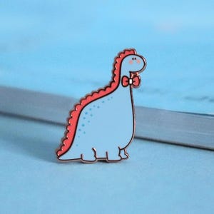 Blue Dinosaur Enamel Pin | Kawaii Dino Pin | Rose Gold Dinosaur | Hard Enamel Pin | Lapel Pin | Funny pins | Pin badge, Badges