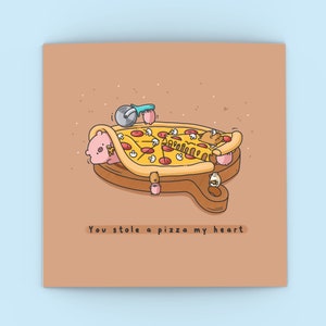 Cute Pizza card - Kawaii Card | Cards for her, Cards for him | Funny Birthday Card For Boyfriend For Girlfriend Card | Valentines card