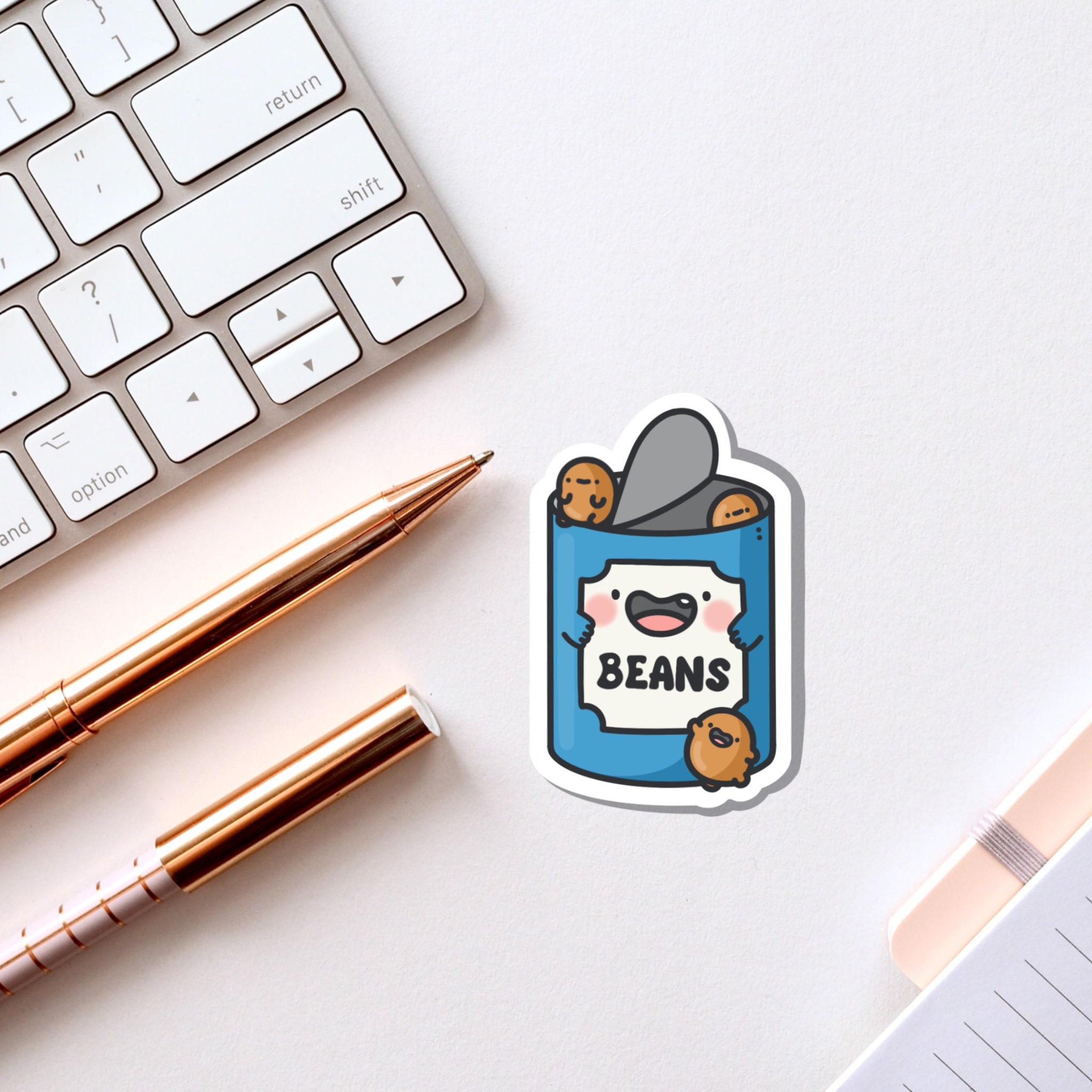 Baked Beans Vinyl Sticker Kawaii Sticker Bohnen Sticker | Etsy
