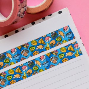 Cute Food Print Washi Tape | Kawaii Stationery | Cute Washi Tape, Food paper tape, Food Tape