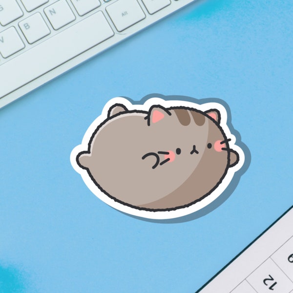 Cute Flying Cat Vinyl Sticker | Kawaii Stickers, Kitty Stickers | Cute Vinyl Sticker, planner stickers, laptop sticker decal