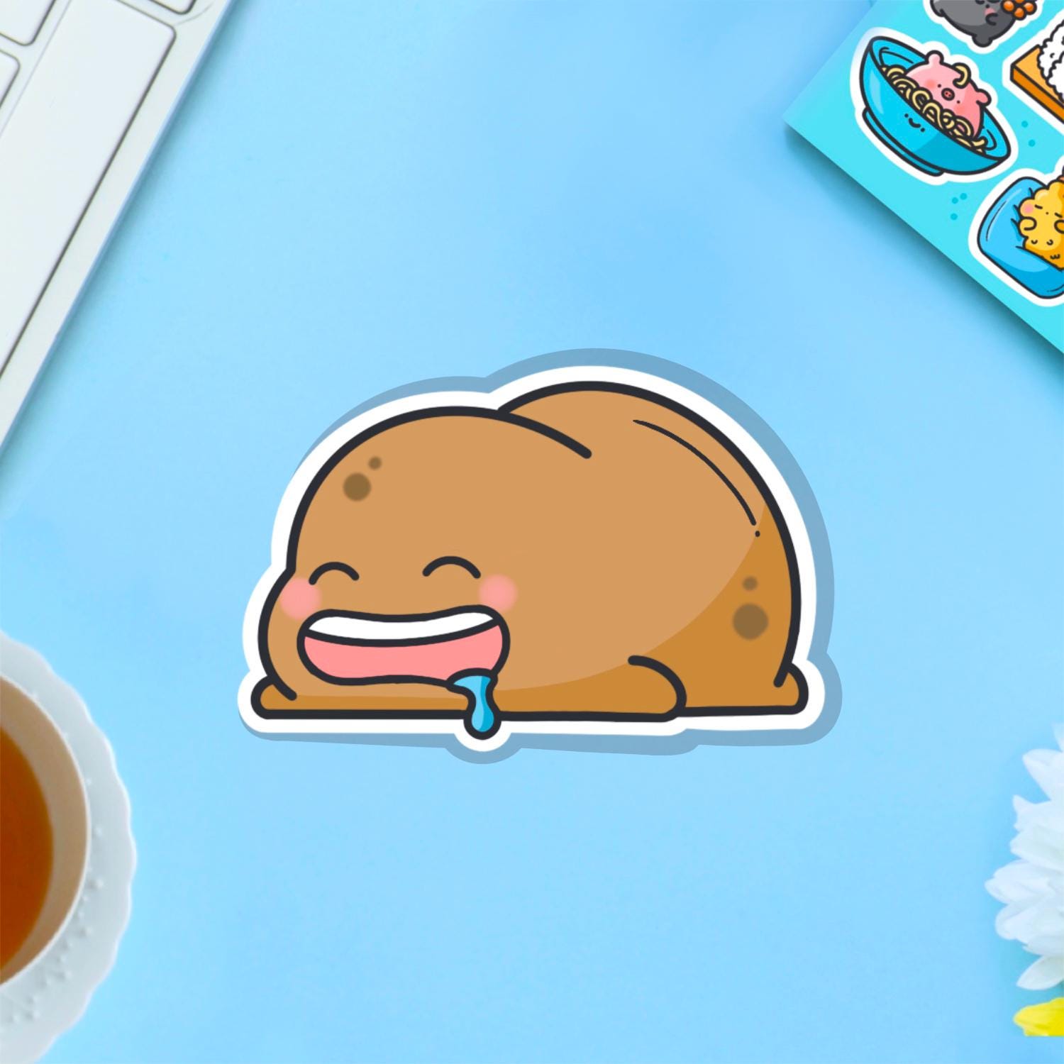 Sleeping Potato Vinyl Sticker | Kawaii Sleeping Spud Stickers | Cute ...