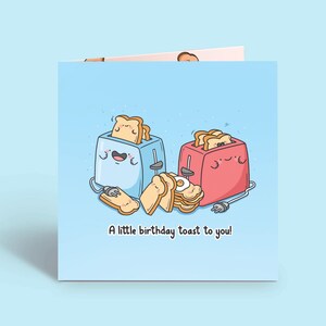 Carte d'anniversaire pour un ami | Jolie carte d'anniversaire kawaii pour lui, carte d'anniversaire kawaii pour petit ami | Cartes pour mari femme, pain grillé