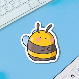 Cute Bumblebee Vinyl Sticker | Kawaii Bee Stickers | Cute Vinyl Sticker, planner stickers, laptop sticker decal