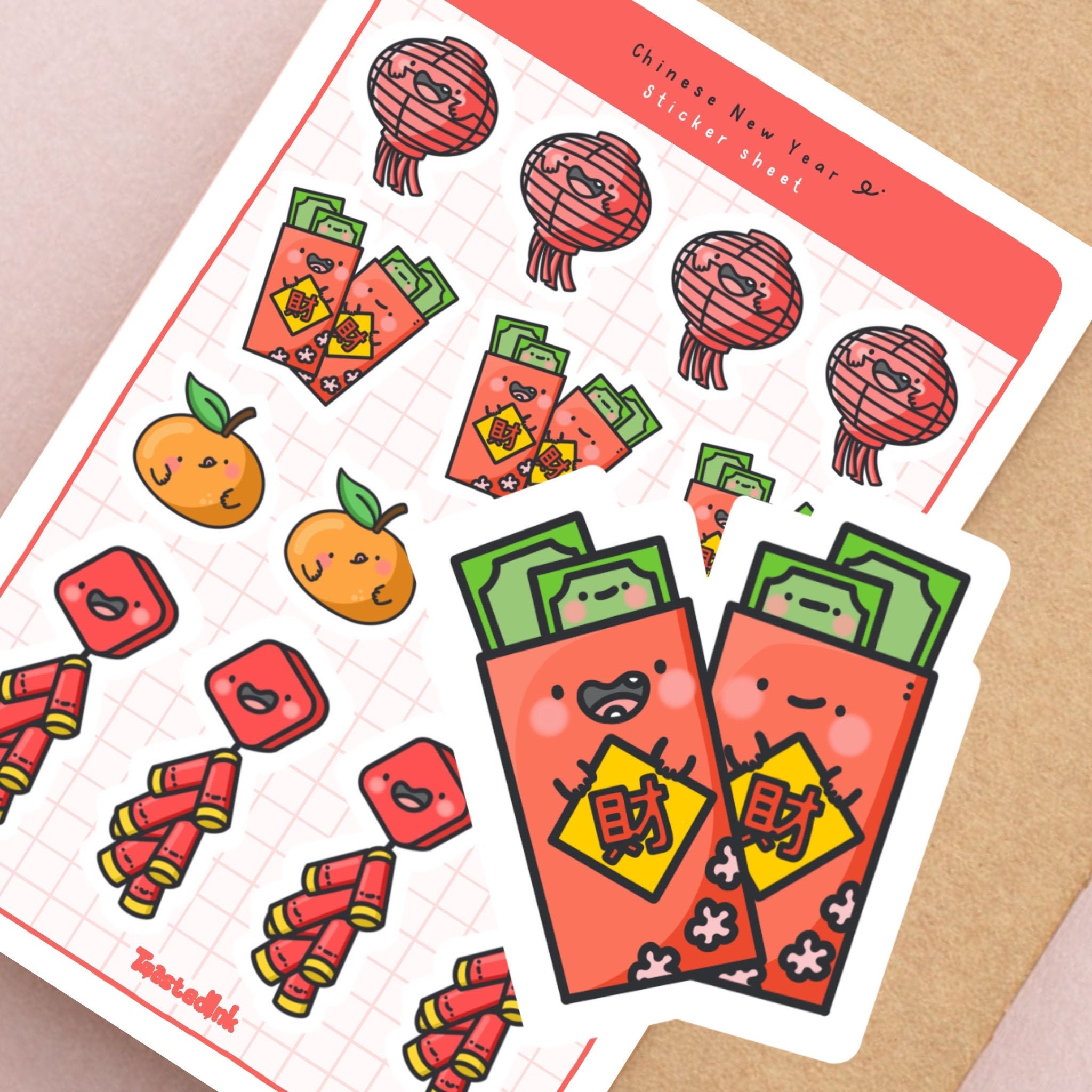 chinese new year stickers etsy