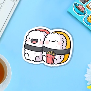 Sushi Vinyl Sticker | Kawaii Sushi Stickers | Cute Vinyl Sticker, planner stickers, laptop sticker decal, Japanese Cuisine