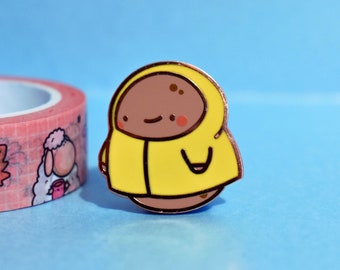 Cute Potato in a Raincoat Enamel Pin | Kawaii Potato Pin | Rose Gold Potato | Hard Enamel Pin | Lapel Pin