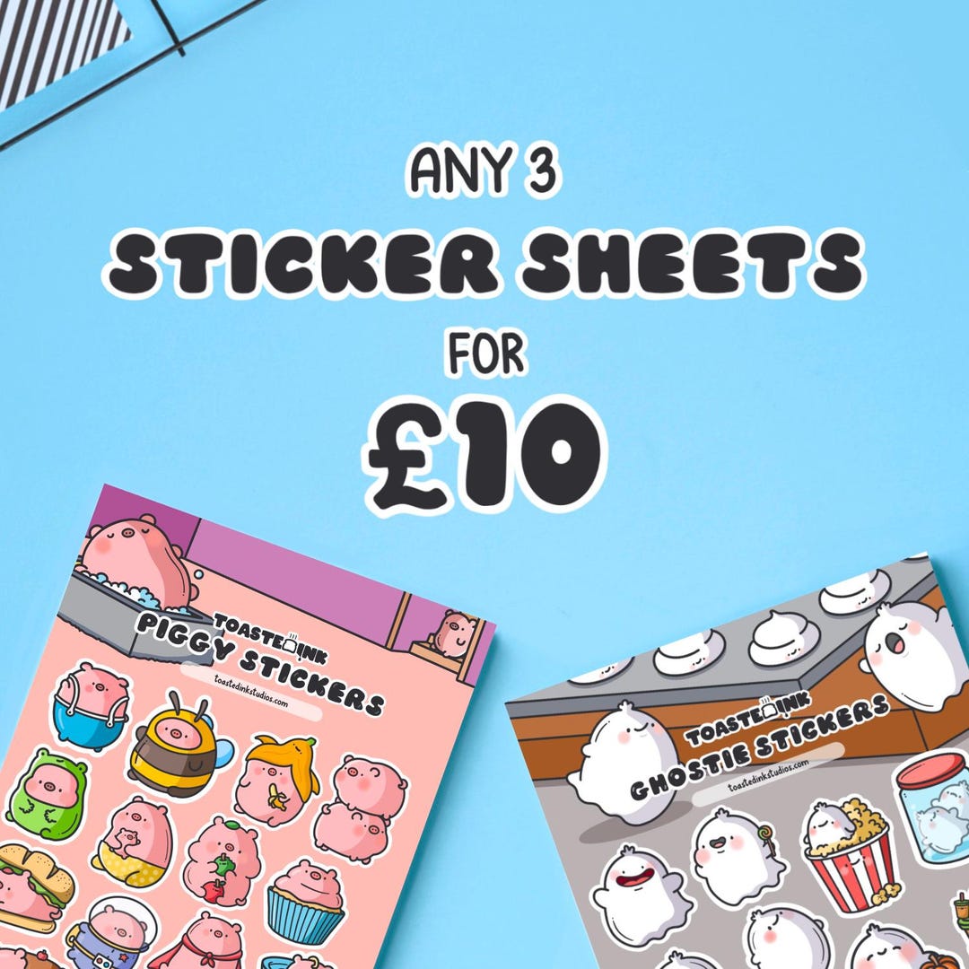 3 for 10 Cute Sticker Sheet Bundle – Kawaii Vinyl Stickers – Planner ...