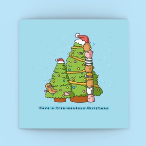 Jolie carte de sapin de Noël - Carte kawaii | Des cartes pour elle, des cartes pour lui | Carte de Noël drôle pour petit ami pour petite amie