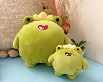 カエルのぬいぐるみキーホルダー | 王冠付きかわいいカエルの