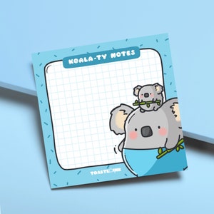 Koala Sticky Notes, Kawaii Design Sticky Notes | Cute Memo Pad, 50 Sheets | Planner, Stationery for Journaling, Diary, Studying