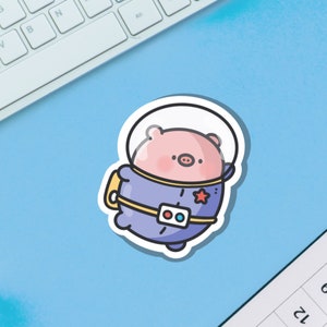 Space Pig Vinyl Sticker | Kawaii Pig Stickers | Cute Vinyl Sticker, planner stickers, laptop sticker decal