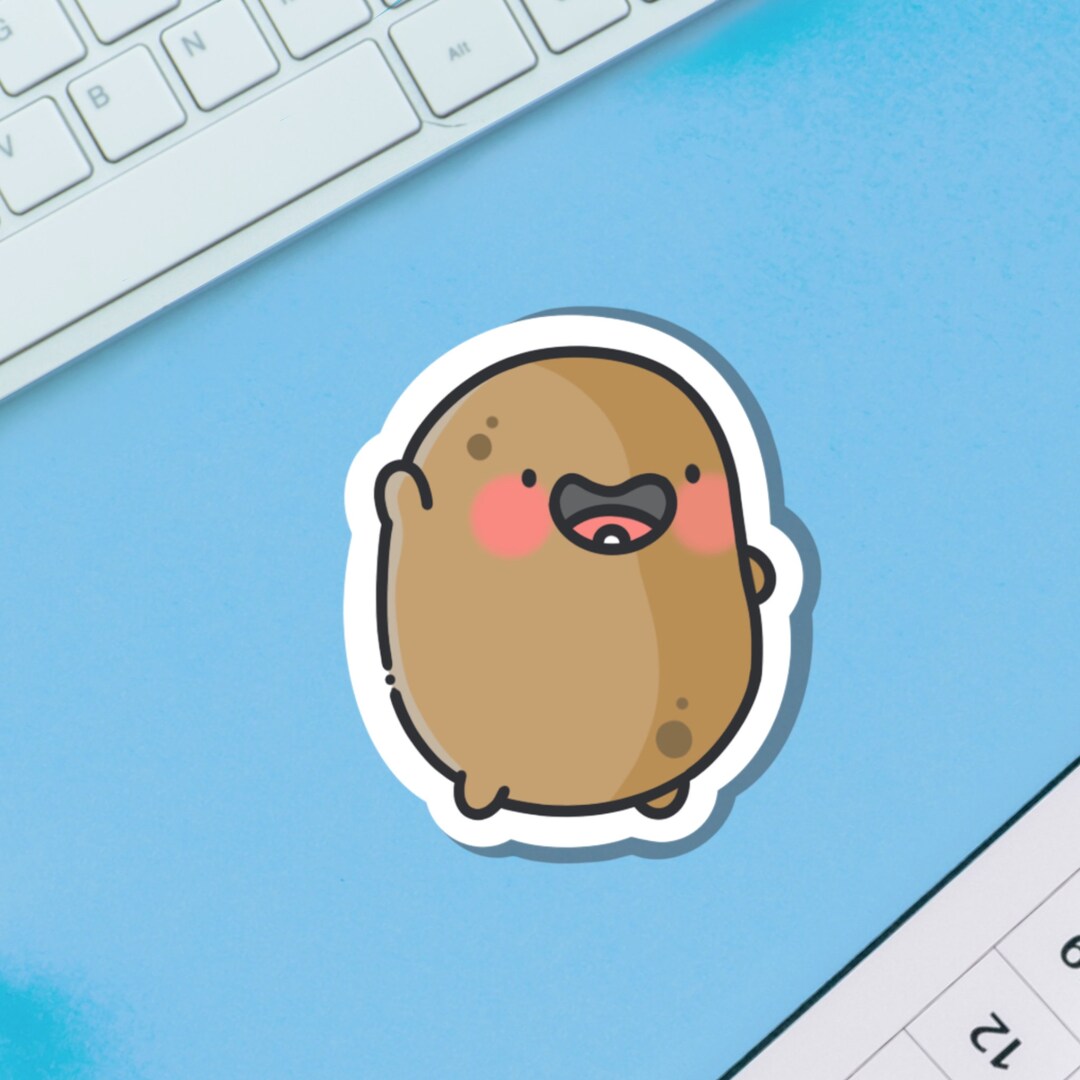 Happy Potato Vinyl Sticker Kawaii Stickers Potato Stickers - Etsy