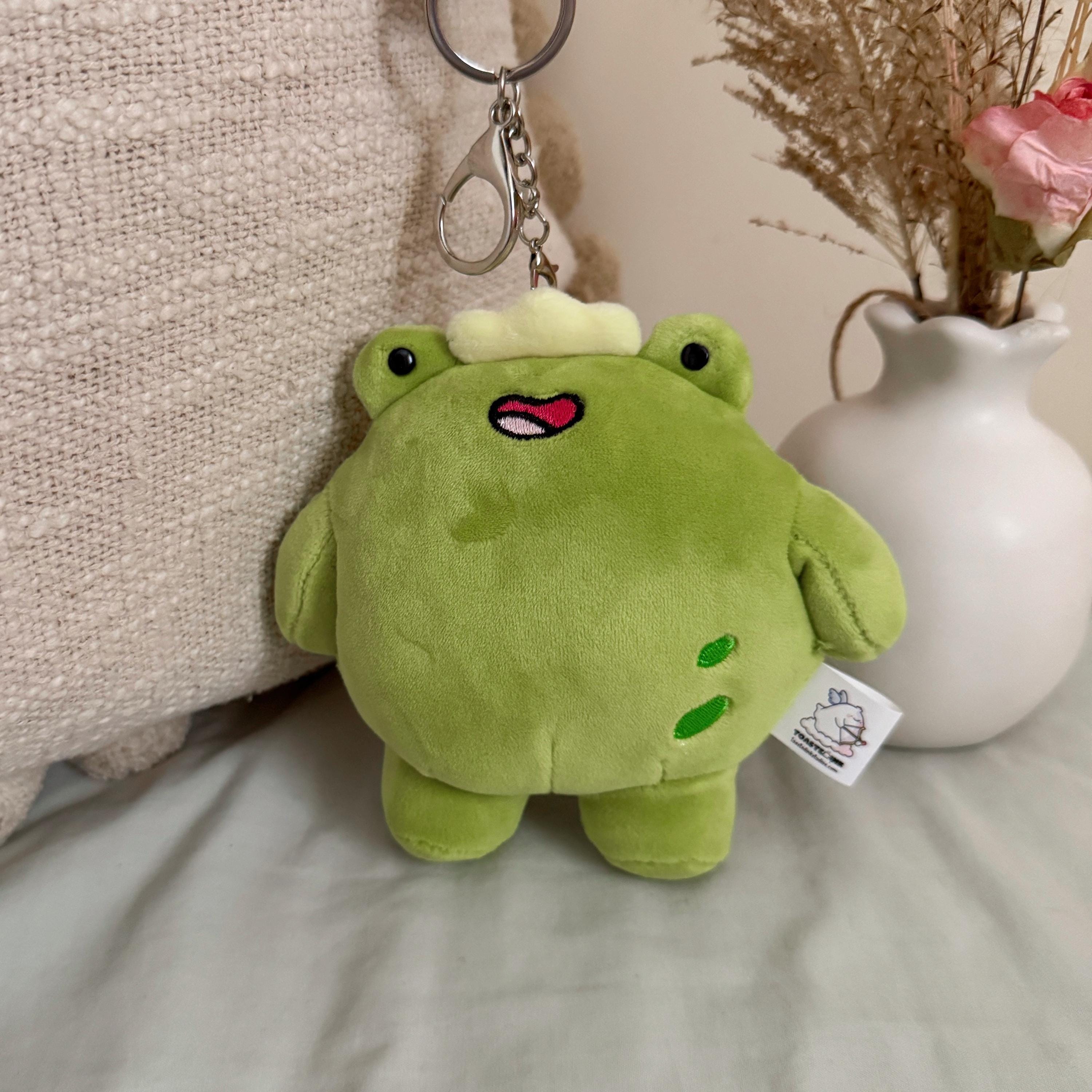 カエルのぬいぐるみキーホルダー | 王冠付きかわいいカエルの