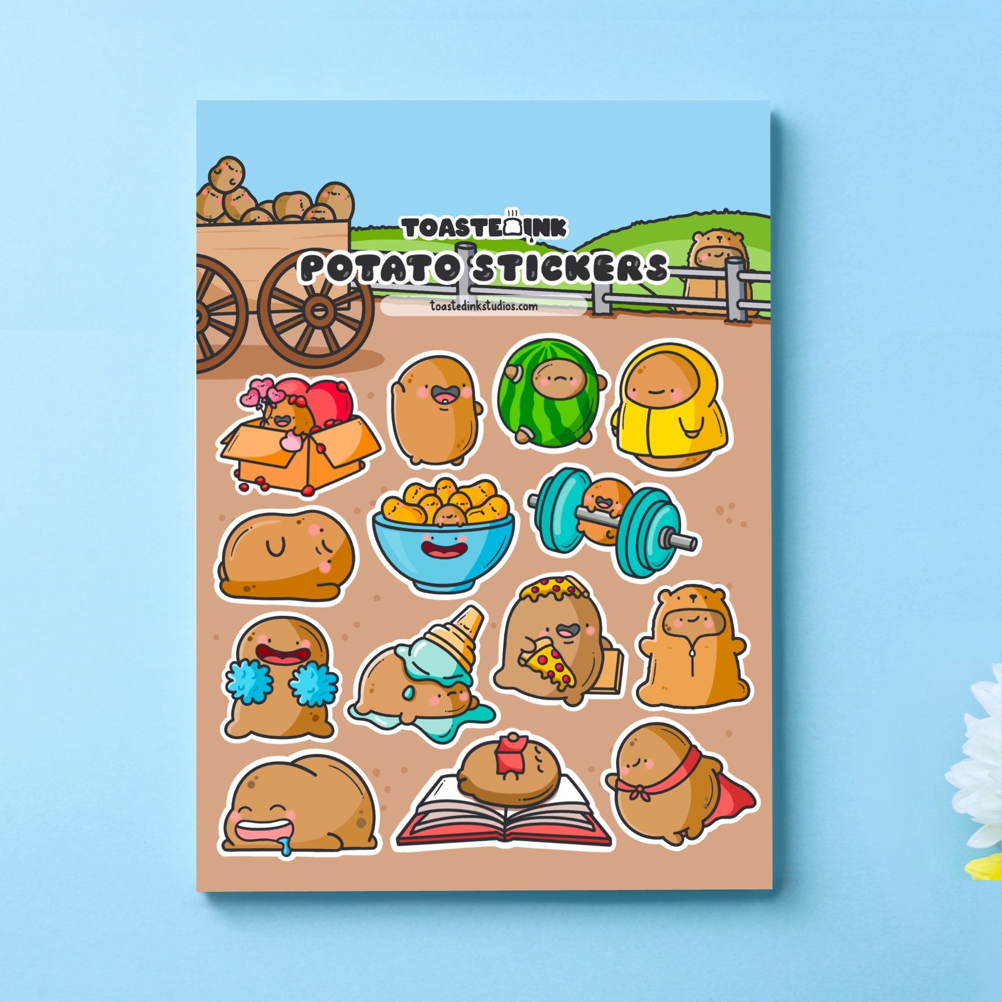 Potato Sticker Sheet - Cute Potato Stickers - Kawaii Potato Stickers ...