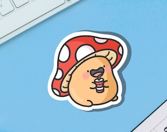 Mushroom Vinyl Sticker | Kawaii Mushroom Stickers | Cute Vinyl Sticker, planner stickers, laptop sticker decal