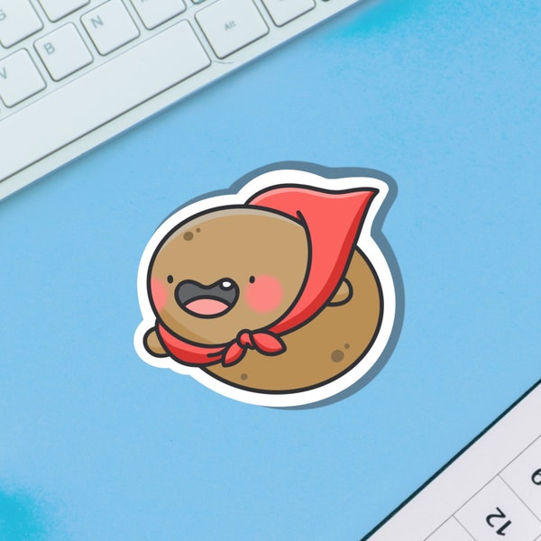 Cute Potato Vinyl Sticker | Kawaii super spud Stickers | Cute Vinyl Sticker, planner stickers, laptop sticker decal