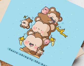 Cute Monkey card  - Kawaii Banana Card | Cards for her, Cards for him | Kawaii,  Boyfriend, Girlfriend, Valentines Day