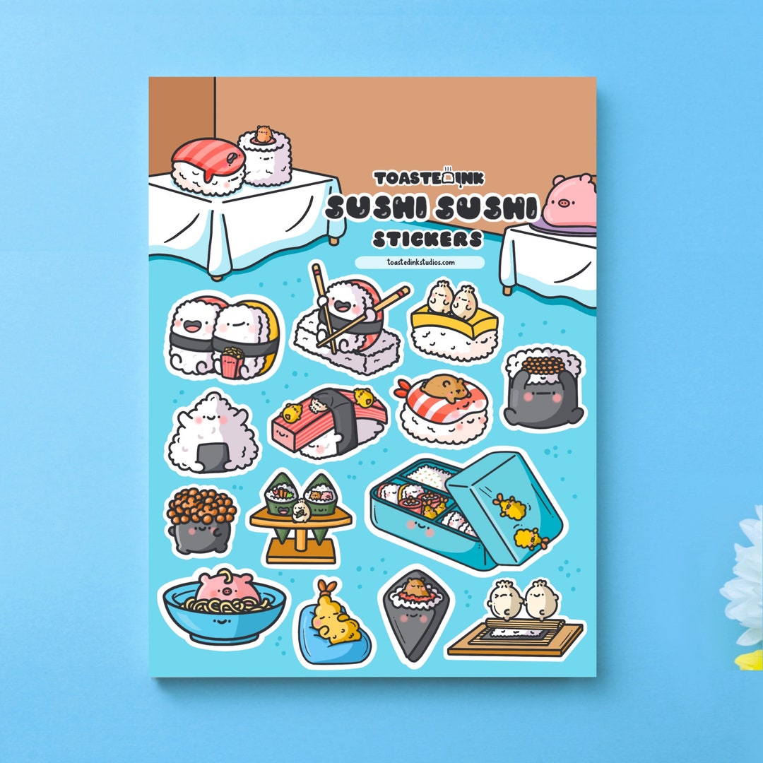 Sushi Sticker Sheet Cute Sushi Stickers Kawaii Japanese Food Stickers ...