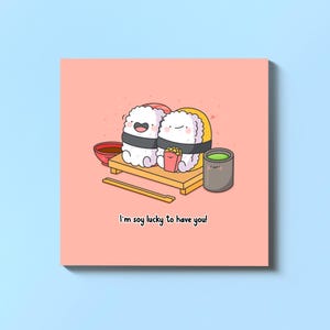 Jolie carte de sushi - Carte Kawaii | Des cartes pour elle, des cartes pour lui | Carte d'anniversaire drôle pour petit ami pour petite amie | Carte de Saint-Valentin