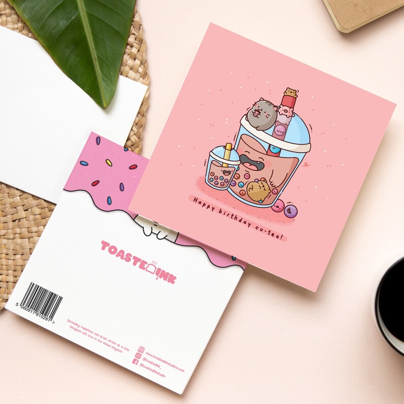 Cute Birthday Card for Friend Kawaii Boba Tea Birthday Card Etsy UK