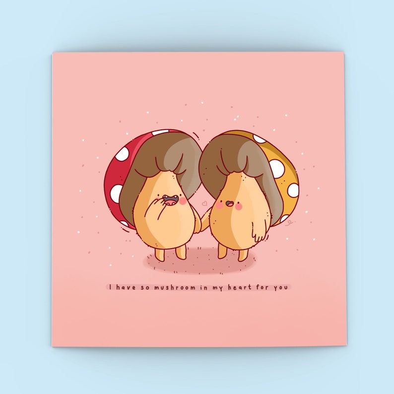 Süße Pilz karte Kawaii Karte Karten für sie Karten für - Etsy Österreich