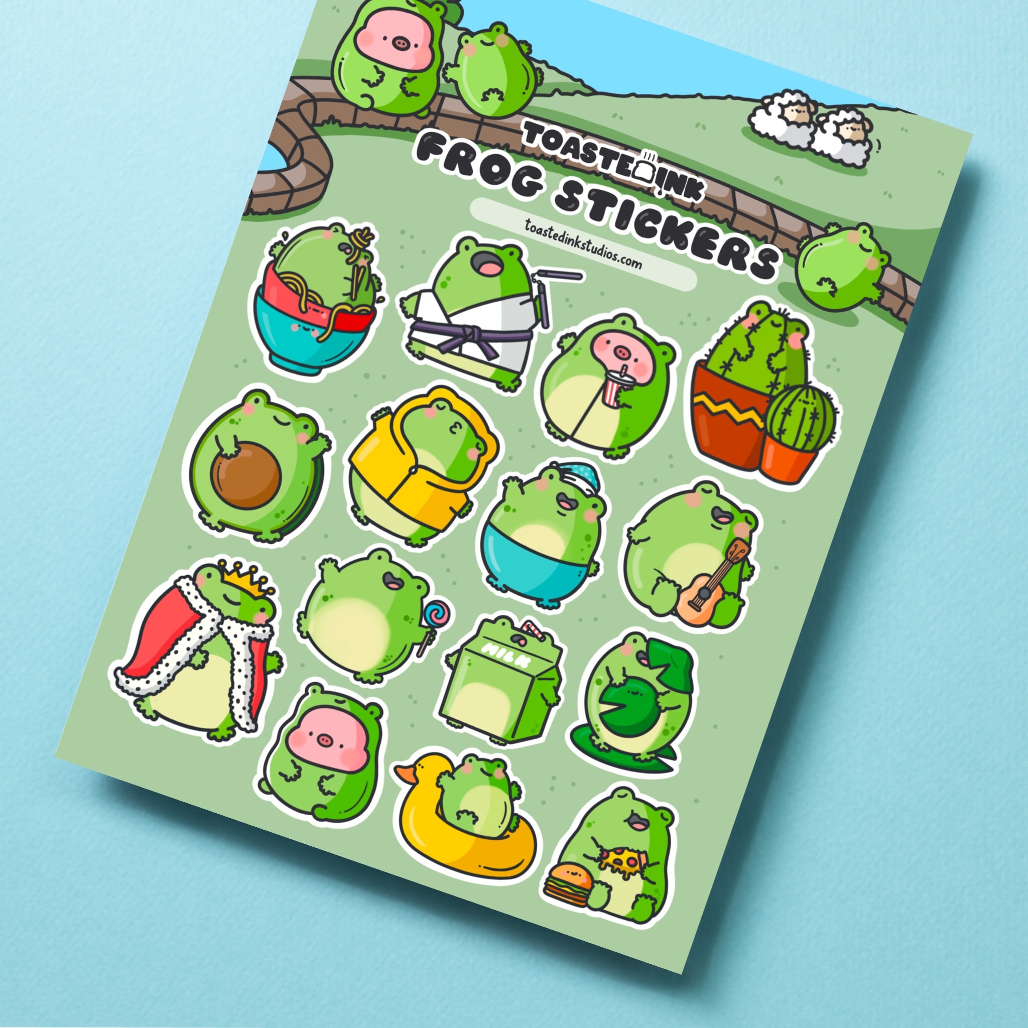 Frog Sticker Sheet - Cute Frog Stickers | Kawaii Stickers | Bullet ...