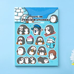 Penguin Sticker Sheet - Cute penguin Stickers - Kawaii animal Stickers - Bullet Journal Stickers | Planner | Scrapbook | Diary Stickers