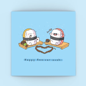 Cute Sushi Anniversary card  - Kawaii Anniversary Card | Cards for her, Cards for him | Funny Anniversary Card For Boyfriend For Girlfriend