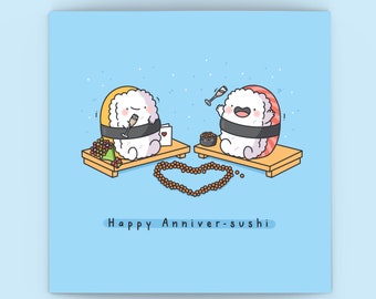 Cute Sushi Anniversary card  - Kawaii Anniversary Card | Cards for her, Cards for him | Funny Anniversary Card For Boyfriend For Girlfriend