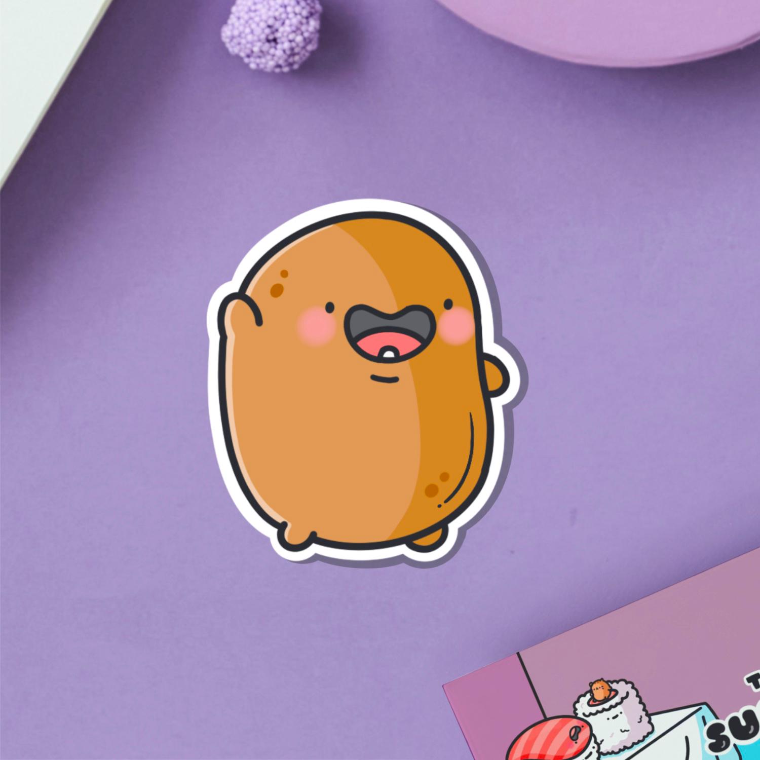 Waving Potato Vinyl Sticker | Kawaii Stickers, Potato Stickers | Cute ...