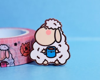 Sheep Enamel Pin | Kawaii Sheep Pin | Rose Gold Sheep | Hard Enamel Pin | Lapel Pin | Brooch | Cute Enamel Pin | Funny pins | Pin badge