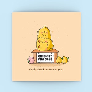 Carte Cute Chicks - Kawaii chicken Card | Des cartes pour elle, des cartes pour lui | Carte d’anniversaire amusante pour le petit ami pour la carte de petite amie