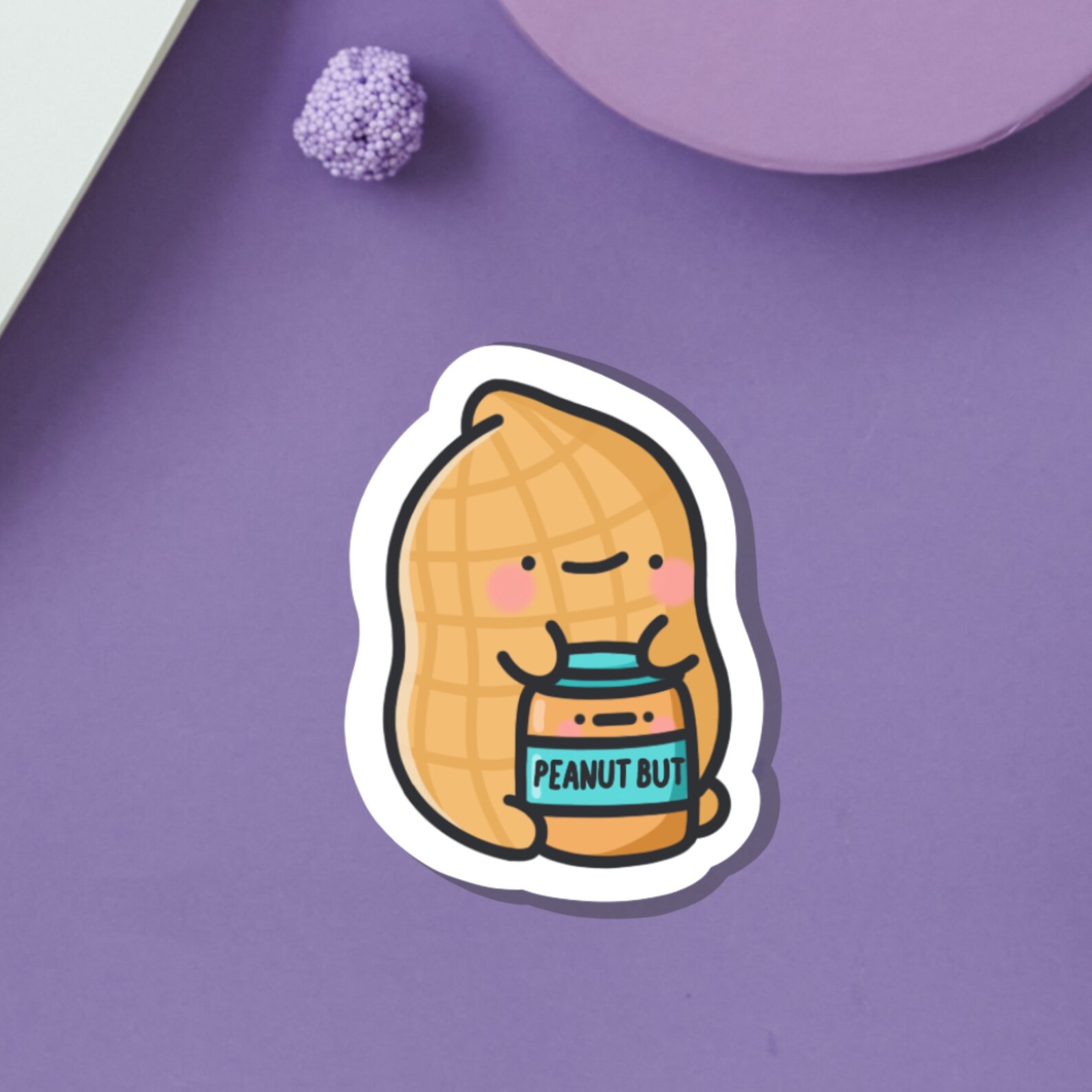 Cute Peanut Vinyl Sticker Kawaii Stickers Peanut Stickers Etsy