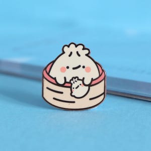 Dumpling Dim Sum Enamel Pin | Kawaii Dim Sum Pin | Rose Gold Dumpling | Hard Enamel Pin | Lapel Pin | Cute Badge, Pin Badges