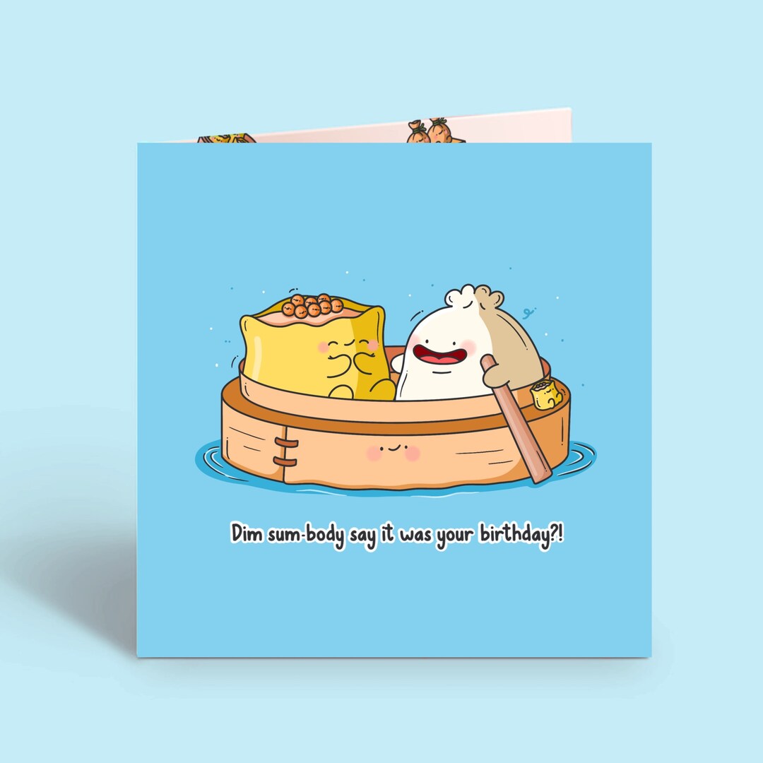 Dim Sum Boat Birthday Card Cute Card, Friendship Cards for Her, Cards ...