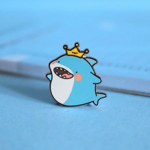 Shark Enamel Pin | Kawaii Shark Pin | Rose Gold Shark | Hard Enamel Pin | Lapel Pin | Funny pins | Pin badge, Badges, Sea-life