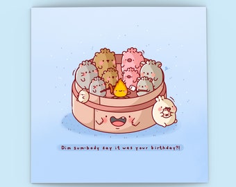 Cute Dim Sum Birthday card  - Kawaii dumplings | Cards for her, Cards for him | Kawaii,  Boyfriend, Girlfriend, Dim Sum Dumplings